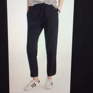 Black Madewell Crop Ankle Pants with Tassel Tie